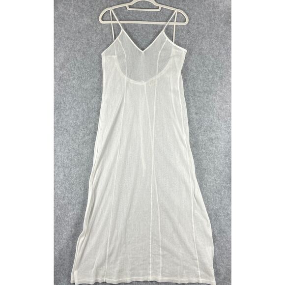 Mia Joy Other - Mia Joy Cover Up Maxi Dress Womens Small White Sheer Delicate Resort Beach Fairy